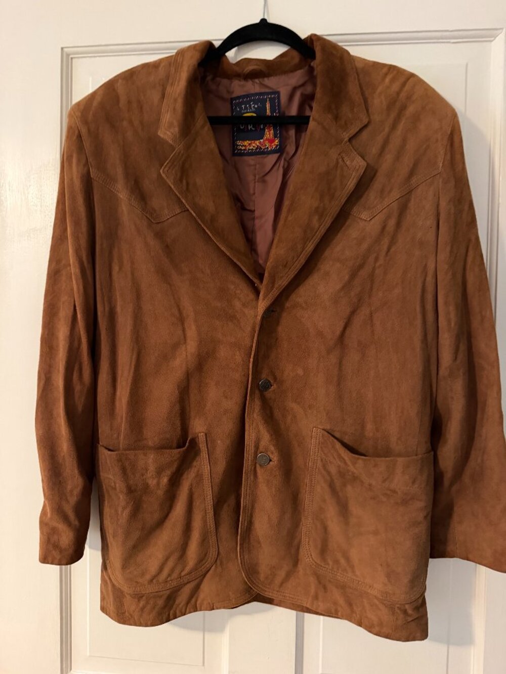 Vintage Stiens Pour Suivi Avec du Cuir Vertitable Japanese Boho Suede Jacket